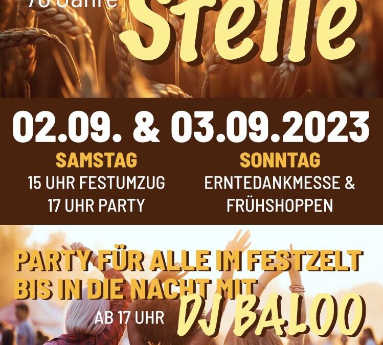 70 Jahre Erntefest Stelle